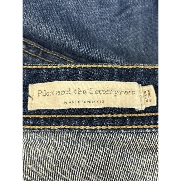 PILCRO Anthropologie Womens 29 Slim Boyfriend Jeans Straight  Mid Rise Medium - Picture 10 of 16